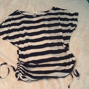 Striped Black and Gray Women's Top